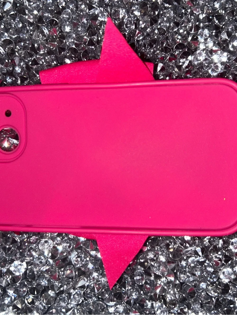 iPhone 15 Hot Pink Bow Phone Case - Unbranded